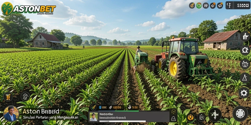 Tampilan screenshot ASTONBET yang menampilkan keseruan gameplay pertanian.