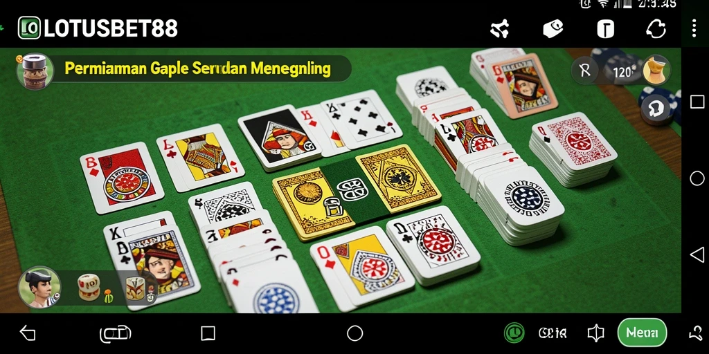 Screenshot LOTUSBET88 menampilkan pemain yang sedang menikmati permainan Gaple.