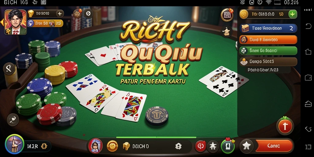 Tangkapan layar RICH7 menampilkan gameplay seru permainan QiuQiu.