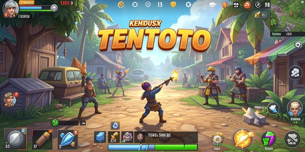 Tampilan gameplay menarik dari TENTOTO dengan karakter dan lingkungan yang indah.