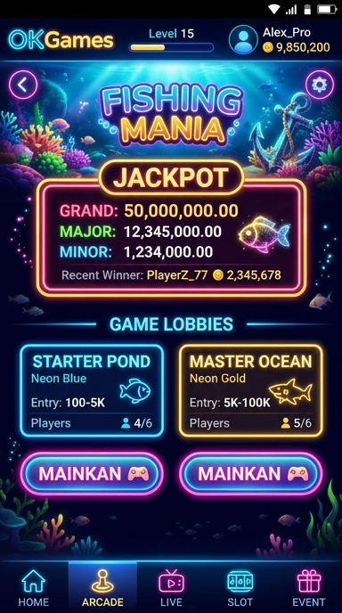 Salah satu aplikasi populer yang tersedia di okgames.